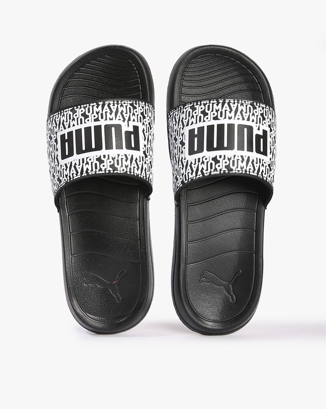 Puma popcat hot sale slides black