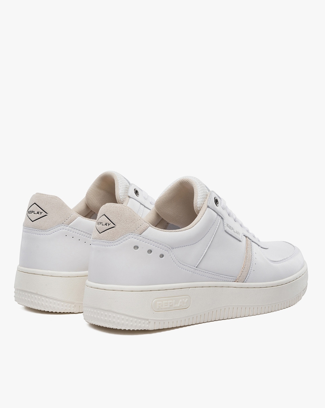 Replay sneakers in white with metallic detail