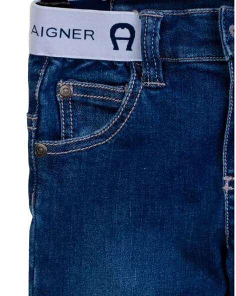 Buy Aigner Mid Wash Slim Fit Jeans Blue Color Girls AJIO LUXE