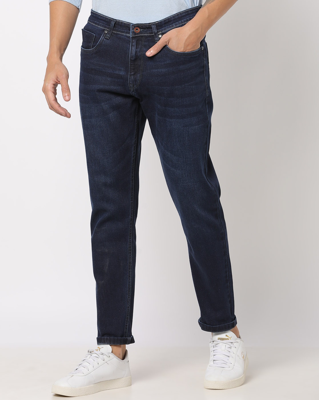 Buy Navy Blue Jeans for Men by DNMX Online