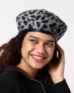 Animal Print Beret Hat-image-16