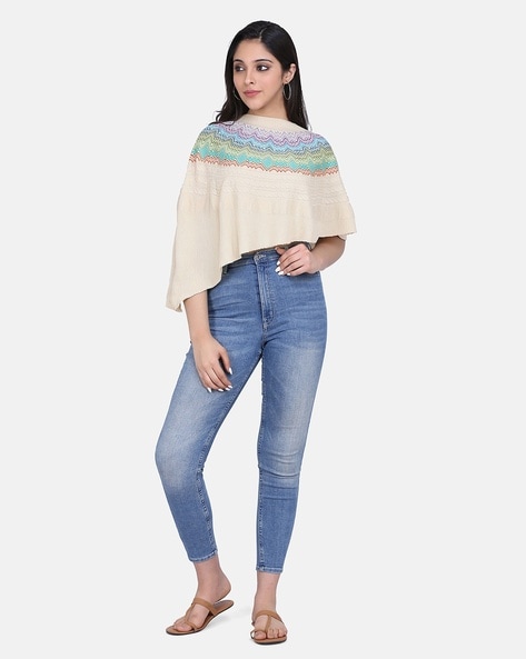 Buy Cream Shawls & Wraps for Women by SAANJH Online | Ajio.com