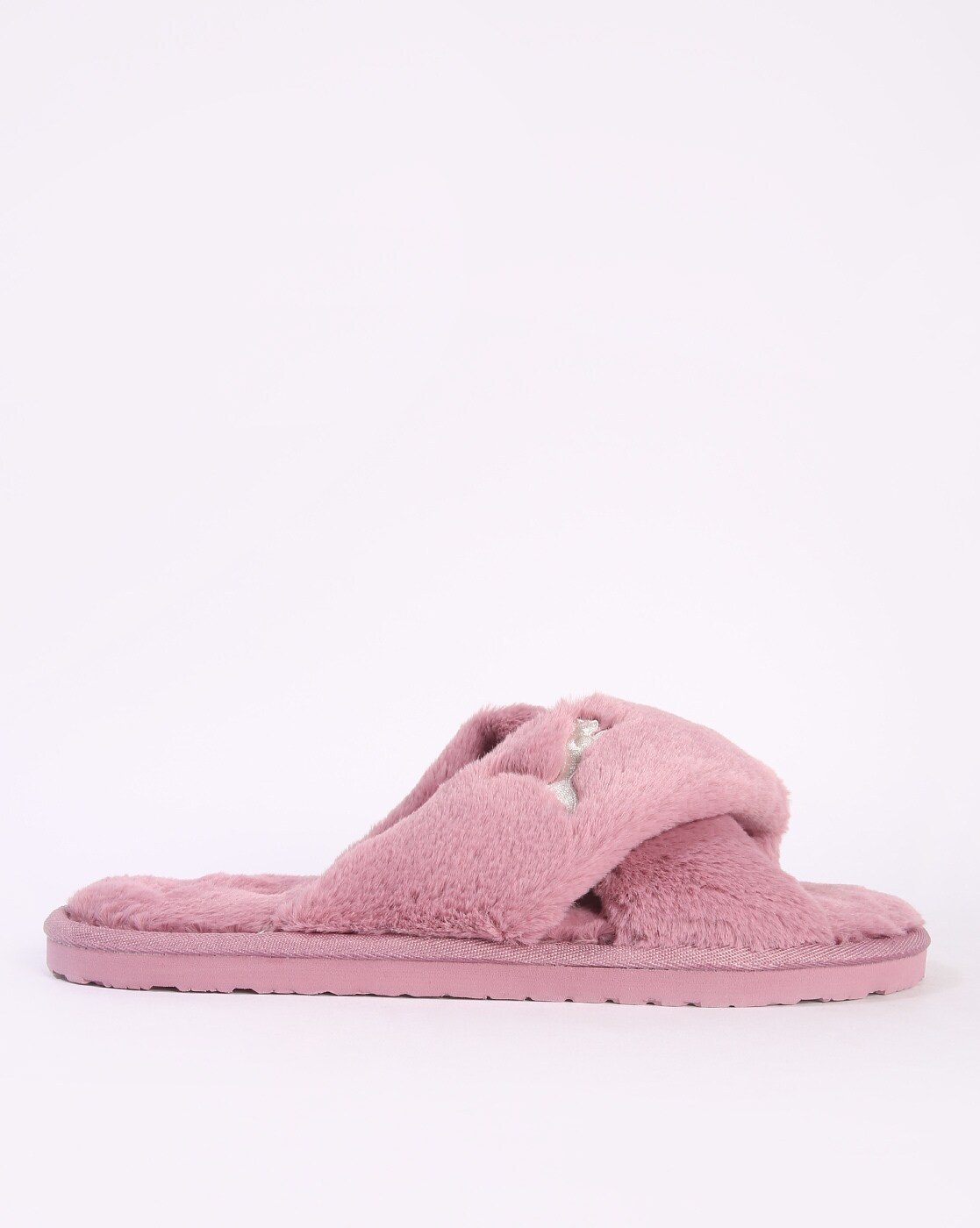 Fuzzy Slides in “LV” Tan or Pink Print