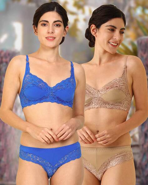 Pack of 2 Lace Bra & Panty Set