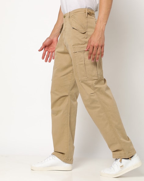 Buy Green Mid Rise Camo Print Cargo Pants for Men