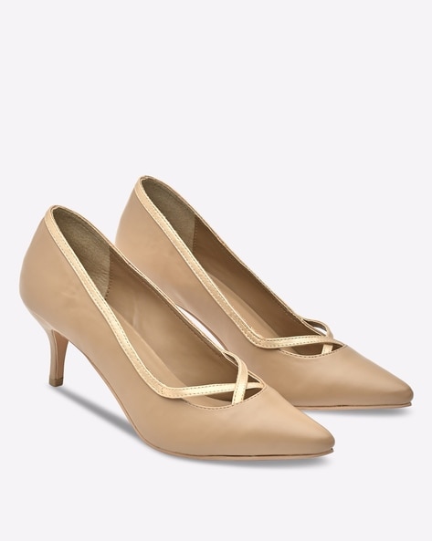 Buy Beige Heeled Shoes for Women by Fyre Rose Online | Ajio.com