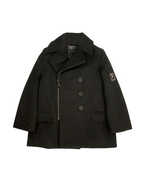 Buy Neil Barrett Half Zip-Closure Peacoat | Black Color Boys