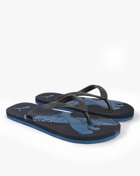 Puma blue thong flip flop deals