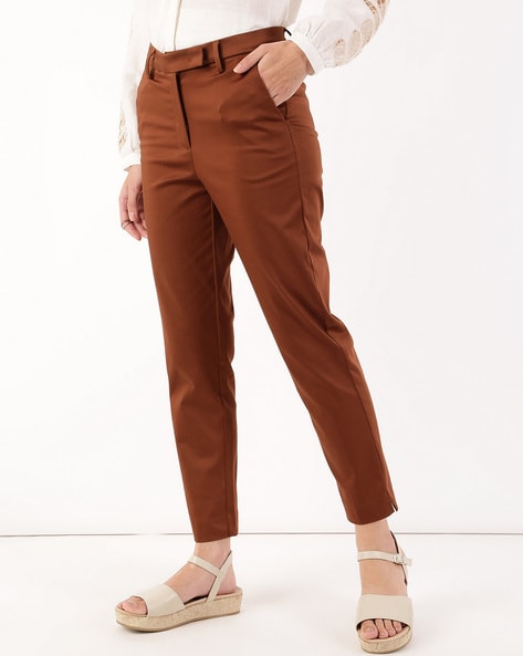 Amazon.com: Jumpsuit Women's Casual Loose Cotton and Linen Solid Pocket  Overalls Wide-Leg Cropped Trousers (Color : Brown, Size : Medium) :  Clothing, Shoes & Jewelry