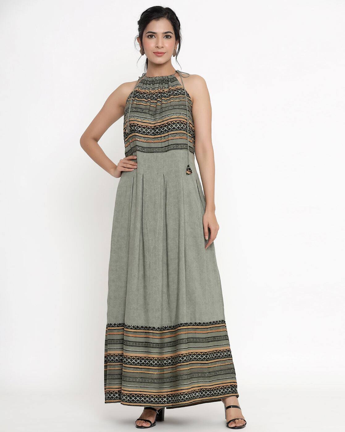 Sleeveless Gown Kurti Kurta Indian Anarkali Dress Designer Elastic Midi Rayon atelieryuwa.ciao.jp