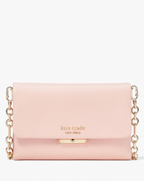 Kate Spade Carlyle Leather Wallet On Chain Bag in Pink