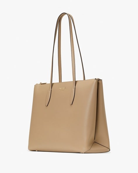 Buy KATE SPADE All Day Crossgrain Leather Zip-Top Tote Bag, Brown Color  Women