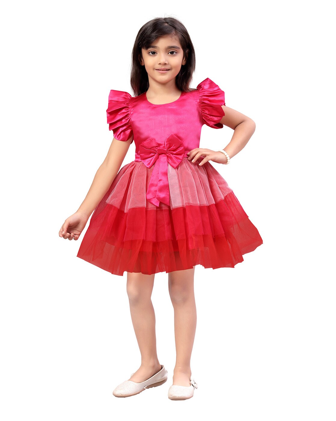 Buy Dark Pink Dresses & Frocks for Girls by AARIKA GIRLS ETHNIC ...