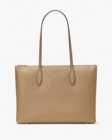 Buy KATE SPADE All Day Crossgrain Leather Zip-Top Tote Bag, Brown Color  Women