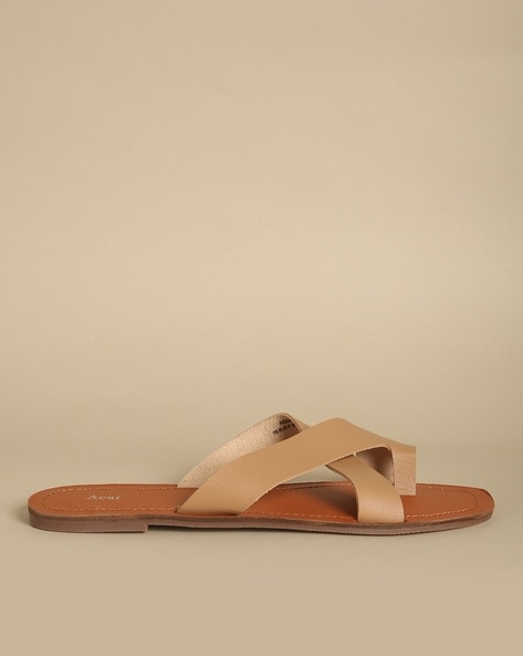 Buy Beige Flat Sandals for Women by Acai Online Ajio