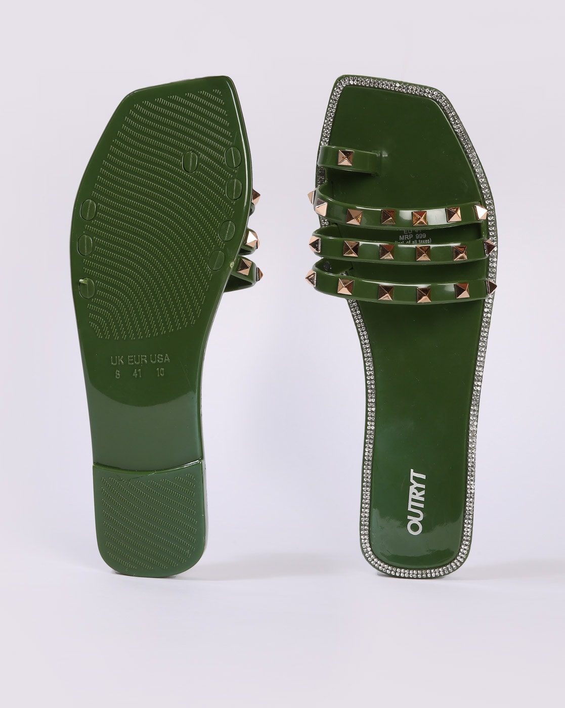 Buy Green Flat Sandals for Women by Outryt Online Ajio