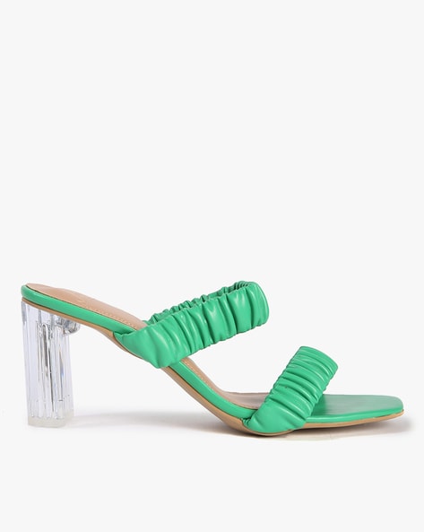 Stradivarius heeled sandals best sale with padded braid detail