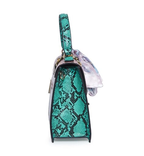 Snakeskin Print Sling Bag with Detachable Strap