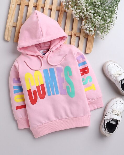 Buy Pink Sweatshirts Hoodie for Girls by BUMZEE Online Ajio