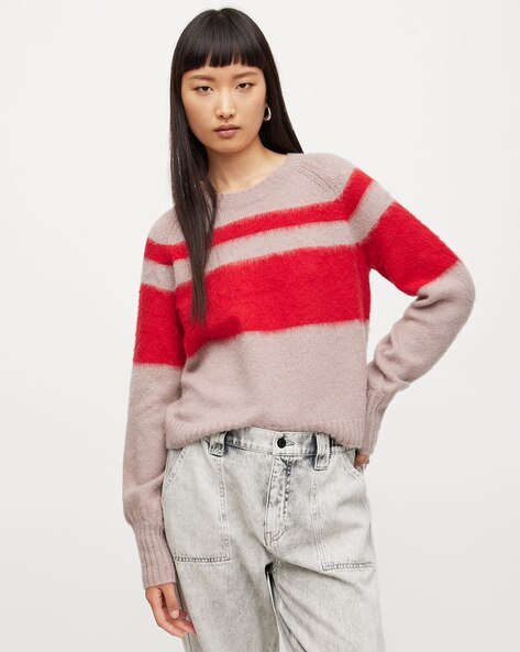 All saints striped outlet jumper