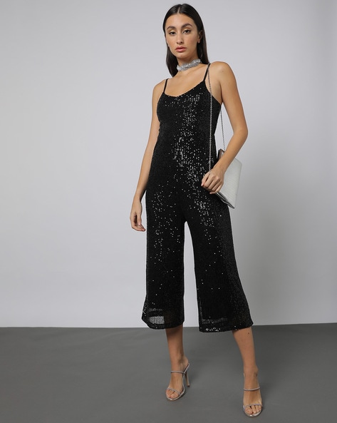 Share more than 75 black sequin jumpsuit latest