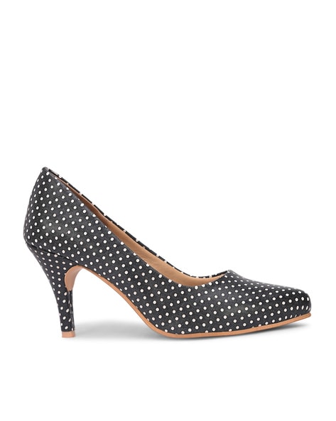 Pelle Albero Polkadot Print Kitten Heels