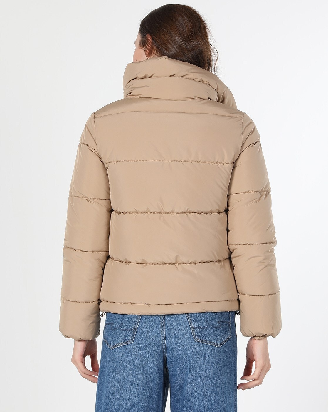 Beige padded cheap jacket women's