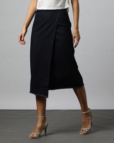 Acne Studios: Black A-Line Denim Miniskirt | SSENSE