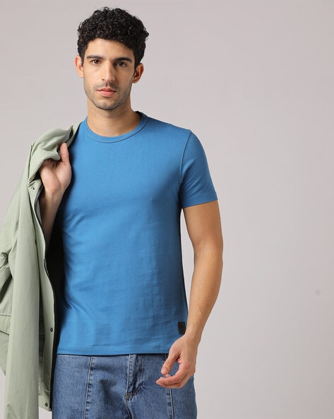 Oddi Printed Men Round Neck Dark Blue T-Shirt - Buy Oddi Printed Men Round  Neck Dark Blue T-Shirt Online at Best Prices in India | Flipkart.com
