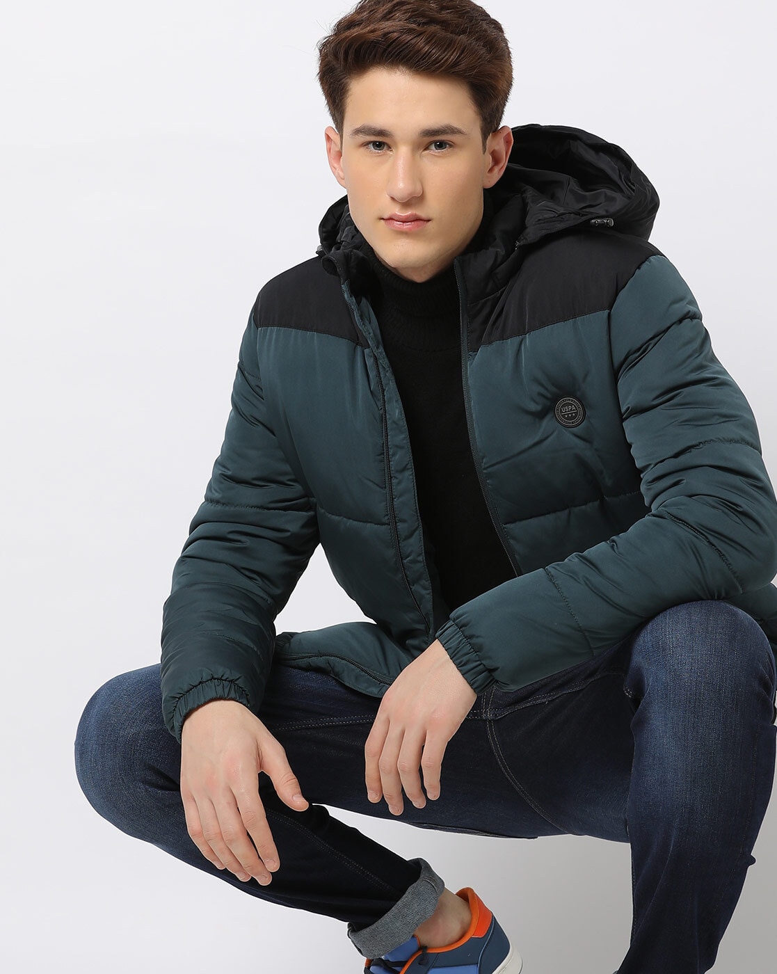 Buy U.S. Polo Assn. Striped Mock-Collar Puffer Jacket - Jackets for Men  24030064 | Myntra