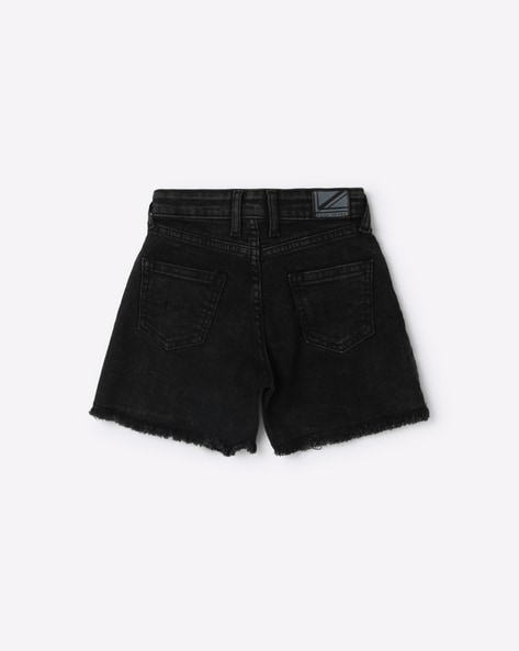 Girls black denim shorts sale