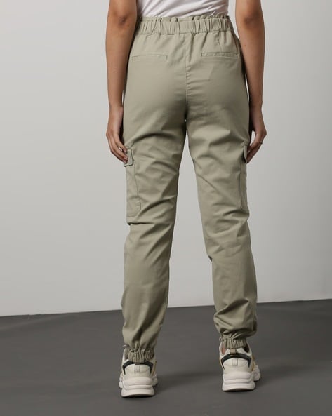 Khaki Drawstring Cargo Jogger  Women cargo pants Plus size khaki pants Cargo  pants women