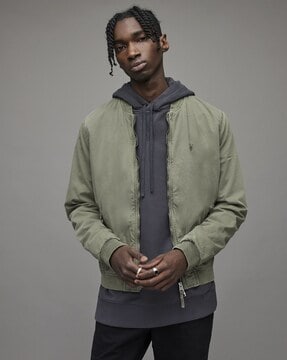 All saints green bomber jacket sale