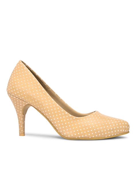 Polkadot Print Kitten Heels