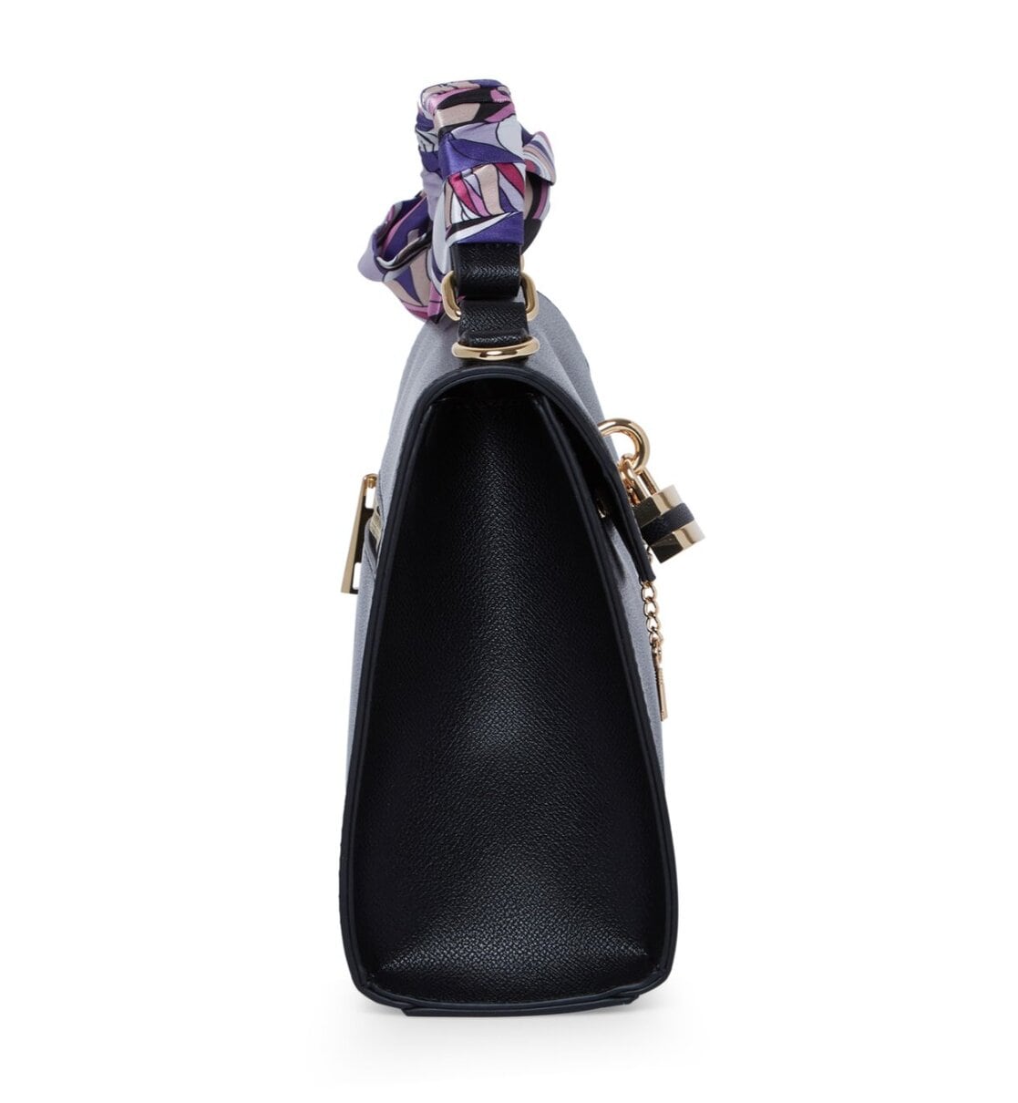 ALDO Queliwen mini bag with scarf print handle in black