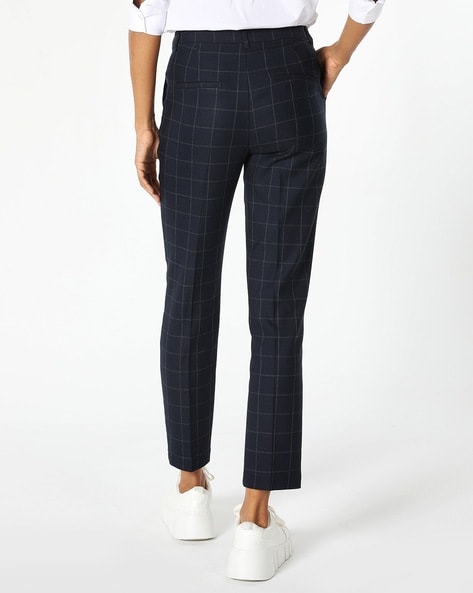 Buy navy blue Trousers & Pants for Women by TRENDYOL Online | Ajio.com