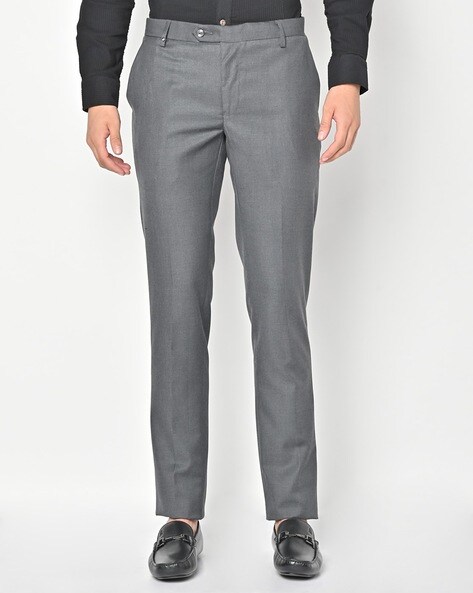 Buy Boys Grey Slim Fit Solid Trousers Online - 891213 | Allen Solly