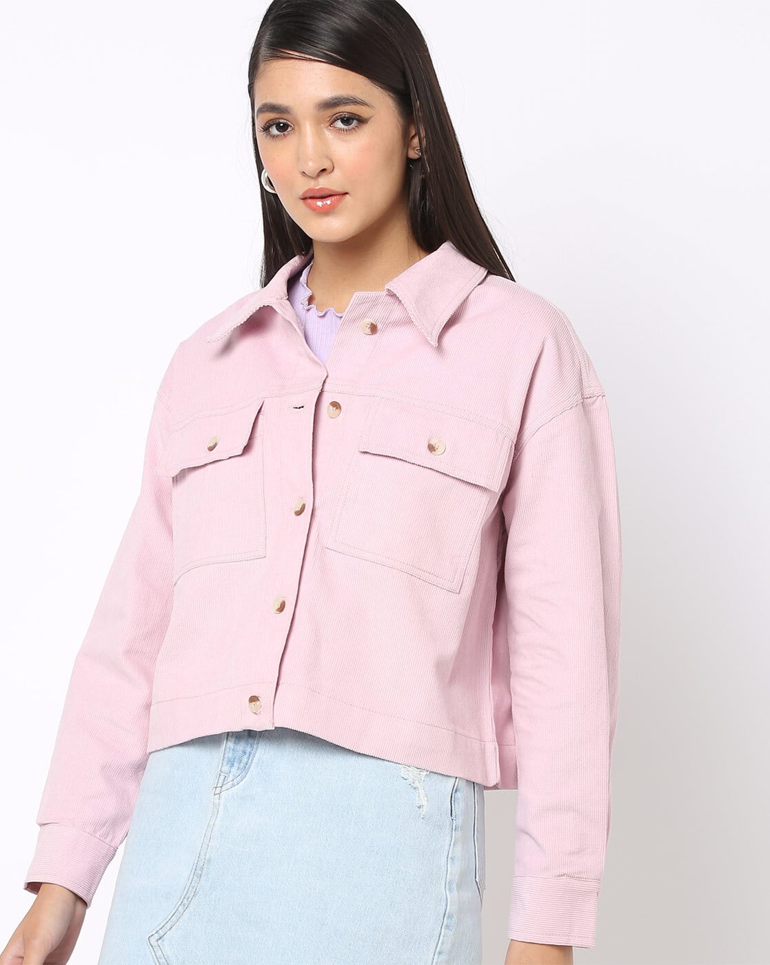 Buy RIO Corduroy Jacket with Flap Pockets Online | Ajio.com