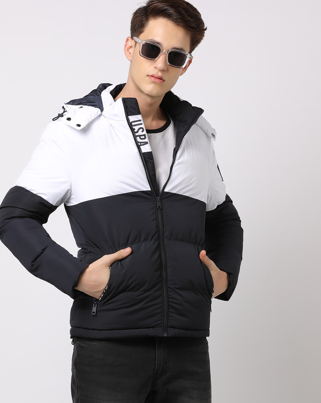 White polo puffer on sale jacket