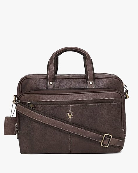 WildHorn Urban Edge Leather Messenger Bag for Men Brown Dimension L 11  inch H 125 inch W 25 inch