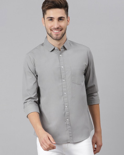 grey slim fit shirt