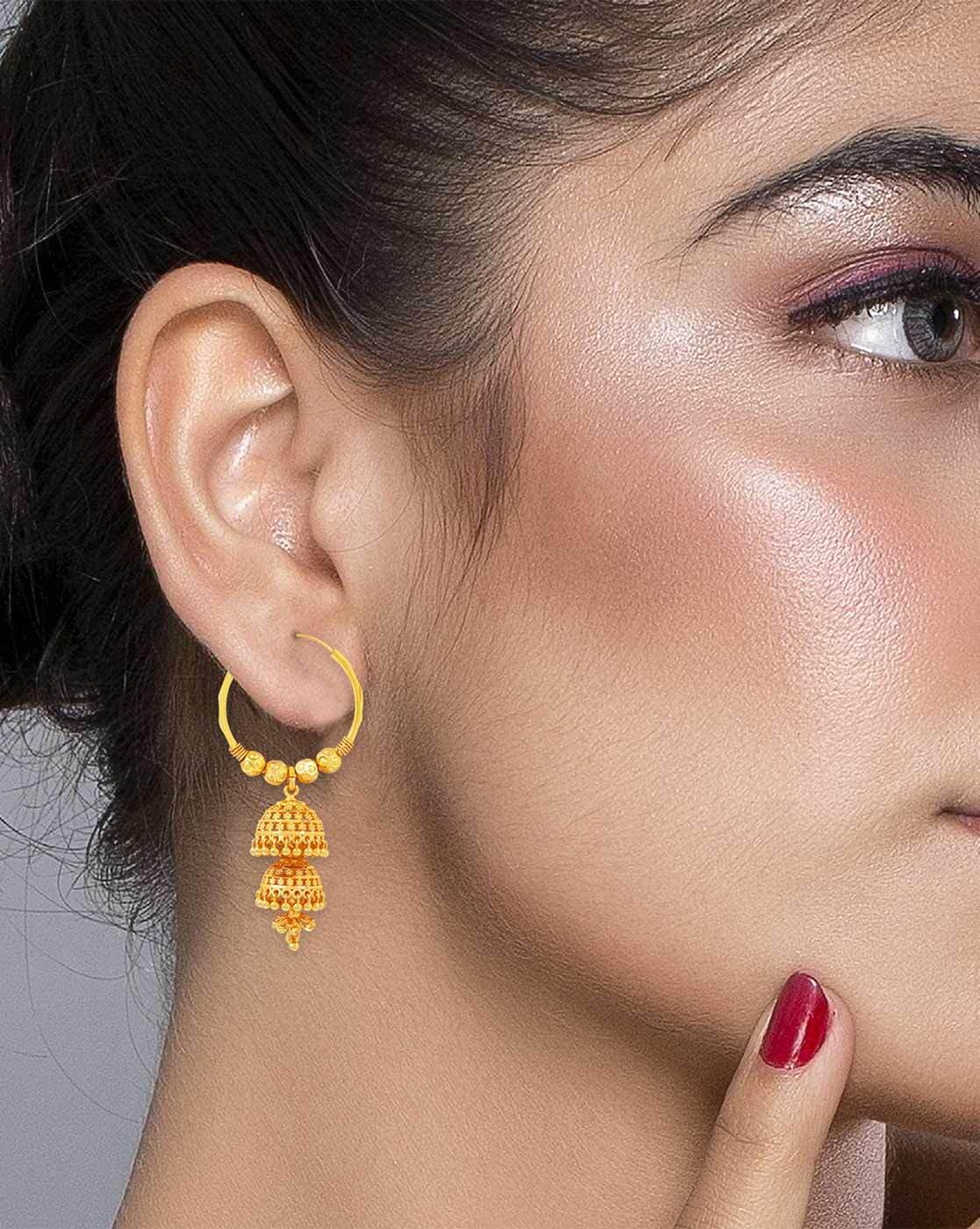 24k Gold Titanium Bali Hoop Earrings, Bali Nattiyan Earrings, Nattiya,  Women Hoop Earrings, Punjabi Men Earrings, Hoops, Gold Hoops, Baliyan -  Etsy Sweden