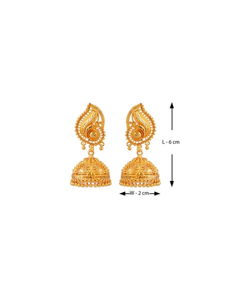 Efulgenz Indian Jewelry Traditional Gold Tone Big Chandbali Jhumka Jhumki  Dangle Earrings for Women - Walmart.com