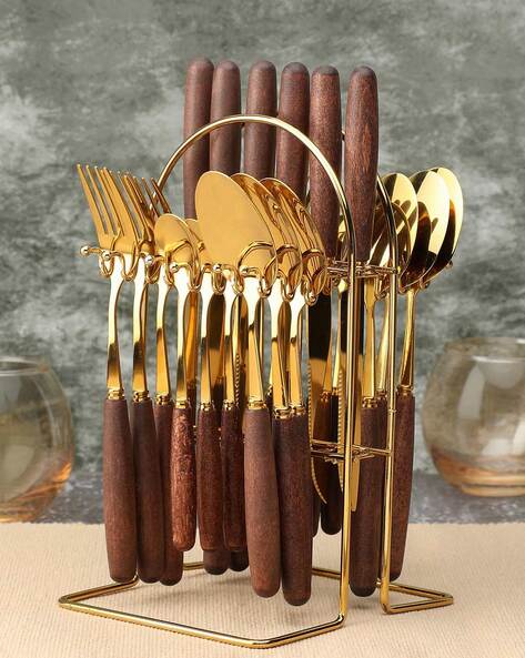 Cutlery Set I Brown Gold