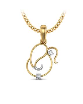 avsar Yellow Gold Ganesh Shape Pendant-picture-15