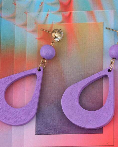 Maxbell Punk Large Diamond Shape Earrings Acrylic Studs Women Fashion  Jewelry Purple