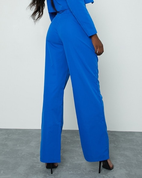 Cobalt Blue Ankle Grazer Trousers  Trousers women Trousers Fashion  outfits