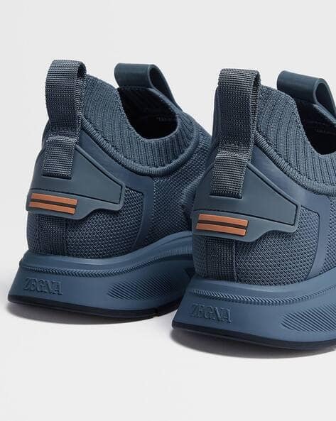 zegna round toe slip on sneakers