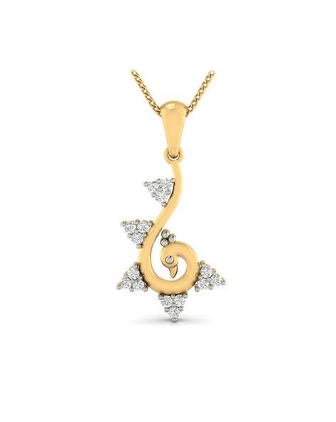 Avsar Yellow Gold Stone-Studded Pendant