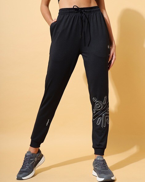 Women Brand Print Joggers with Elasticated Waist